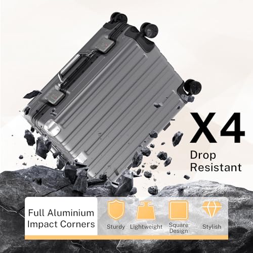 Zipperless Carry On Luggage with Wheels 20 inch Hardshell Suitcase (Gray / Carry-on (20 Inch))