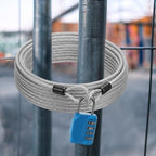 12pack Security Cable Lock 15ft 3mm Braided Steel Coated Luggage Lock (Clear / 15 Feet)