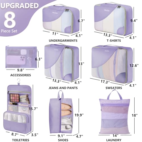 Packing Cubes for Travel (13 Purple)