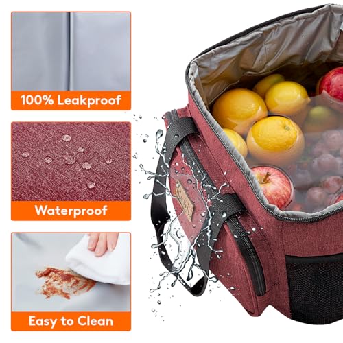 Insulated Lunch Box for Men (Burgundy / Large(15L))