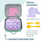 Insulated Lunch Box for Kids (9.75 x 7 x 3.25 inches / Daisy)