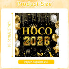50 Pcs Hoco 2026 Napkins Homecoming Decorations 6.5 x 6.5 Inches (HOCO 2026)
