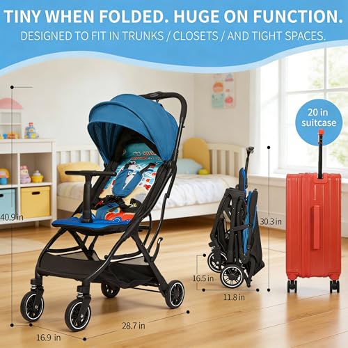 Superb Lightweight Travel Stroller (Blue)