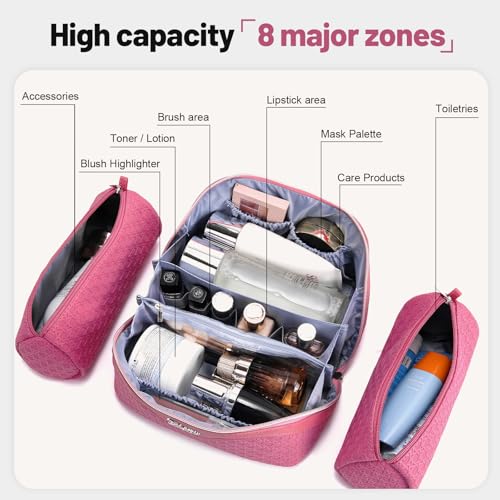 Travel Makeup Bag Cosmetic Bags for Women (M-73Rose)