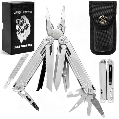 18-in-1 Multitool Pliers Pro, EDC Pocket Knife & Replaceable Tool (Silver / 18 in 1)