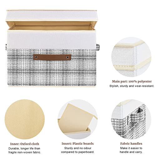 Collapsible Storage Bins with Lids (5 pack / Gray & White)