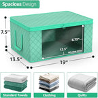 Blanket Storage Bags with Clear Window (3 Pack Large / Teal)