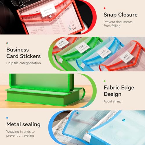 6 Pack Plastic Expanding File Folder (6 Pack Rgb Color)
