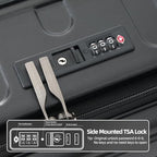 29 Inch Checked Luggage with Expansion and Side Opening (Dark Black / 29 Inch)
