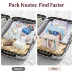 TSA Approved Toiletry Bag (Blue Purple Pink / Medium Set)