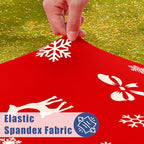 2 Pack Rectangle Spandex 8FT Elastic Fitted Christmas Tablecloth (Christmas Red / 96" x 30" (Rectangular))