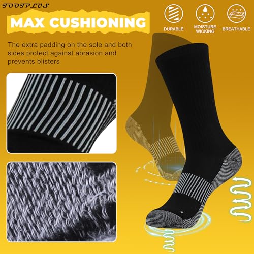 Copper Socks for Men (Large / 01# 6 Pairs- Black Crew)