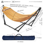 Universal Double Hammock with Stand Included Portable (1. Yellow)