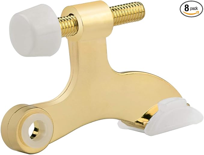 HOMOTEK 8 Pack Hinge Pin Bright Brass Door Stopper, Adjustable Deluxe Heavy by HOMOTEK