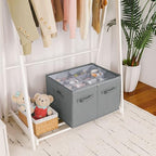 Shoe Organizer for Closet 2 Pack (Gray-2Pack / Large(20.87''L x 16.54''W x 13.5''H))