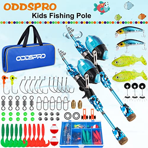 Kids Fishing Pole (Blue&Blue / 4.92 ft)