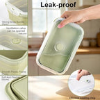 Collapsible Food Storage Containers with Airtight Lid & Air Vent (4x1200ml Lightgreen)