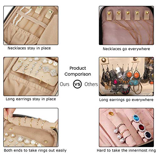 Travel Jewelry Organizer Case Small Jewelry Roll (Small / Black)