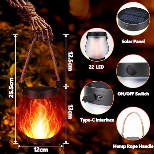 2 Pack Solar Outdoor Lanterns (Red - 2Packs)