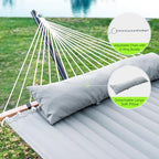 Double Hammock with Stand 500lbs Heavy Duty Outdoor Two Person Gray (Dark Grey)