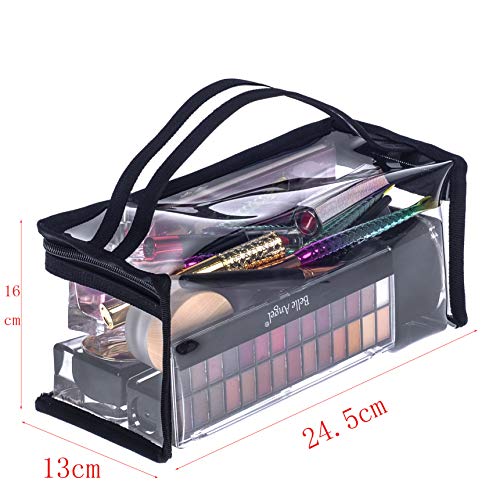 Small Rectangular Clear PVC Makeup Bag Make Up Artist Tool Organizer Pouch Bag Transparent Vinyl Cosmetic Bag Actor Bag with Handle