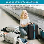 Heavy Duty Luggage Straps with TSA Lock (Blue)