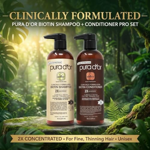Clinically Formulated Biotin Shampoo & Conditioner Set (16 Fl Oz (Pack of 2))