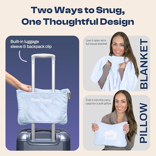 Travel Blanket and Pillow (Ice Blue)