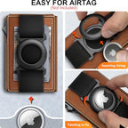 Men Leather Wallet for AirTag (Brick Brown8621)