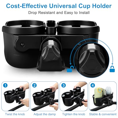 Stroller Cup Holder with Phone Holder (Double Holder-Other Shape)