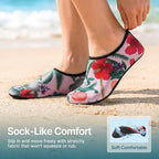 Water Shoes for Women Men Quick (10-11 Women/9-10 Men / Red Flowers)