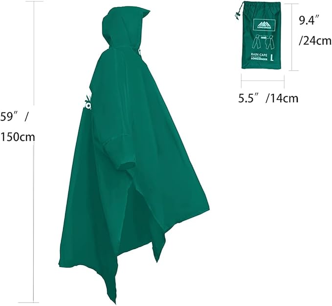 longsinger Rain Poncho for Adult, Waterproof Rain Poncho - Image 5