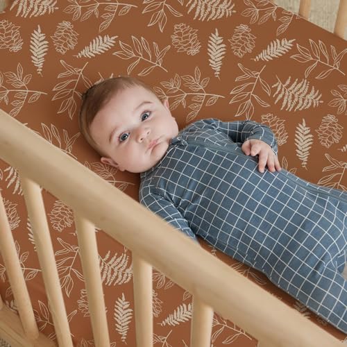 Baby Fitted Crib Sheets (Squirrel&foliage / 52X28 Inch)