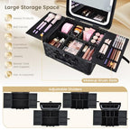 Makeup Bag with LED Mirror (Black Checkerboard)