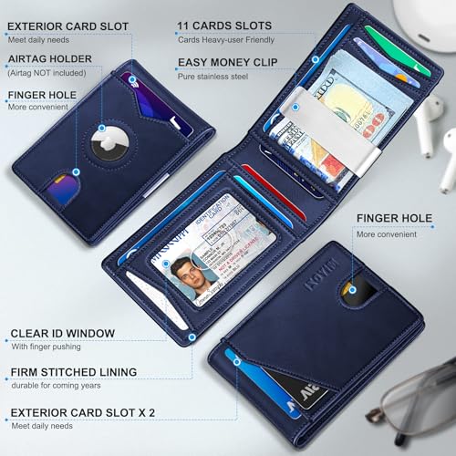 Airtag Wallet for Men (Purplish Blue41)
