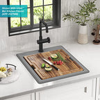 Bellucci 18 inch Granite Workstation Drop In Top Mount Single Bowl Kitchen Sink in Metallic Grey with Accessories (18 Inch / Gray)