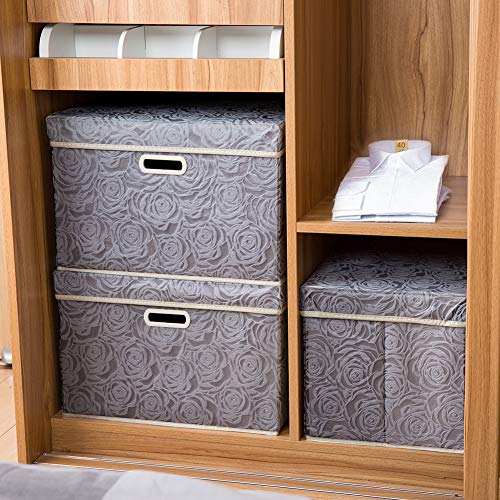 Large Storage Boxes with Lids [3 (Gray / Large(3-Pack))