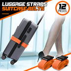 12 Pack Luggage Straps Suitcase Belts Wide Adjustable Packing Straps Travel Belts Accessories for Business Packing (Multicolor)