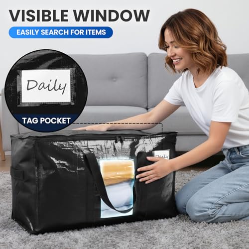 8 Pack Black Extra Large Moving Bags (Black / 8 Large)