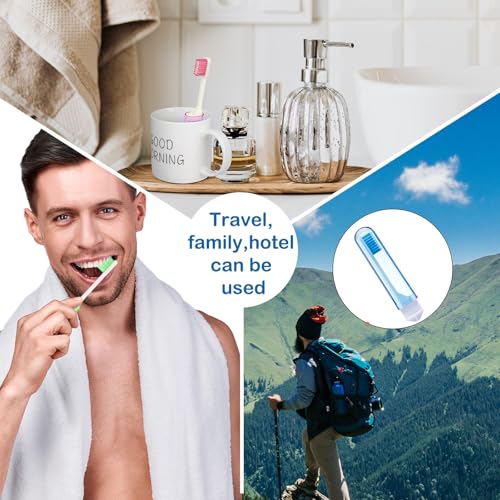4 Pcs Travel Toothbrush Mini Foldable with Case (Honey Color)