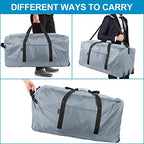 120L Foldable Rolling Duffel Bag with 3 Wheels (Large / Grey)