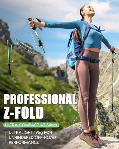 Hiking Poles 7075 Aluminum Tri (Green (39.37''-47.24''))