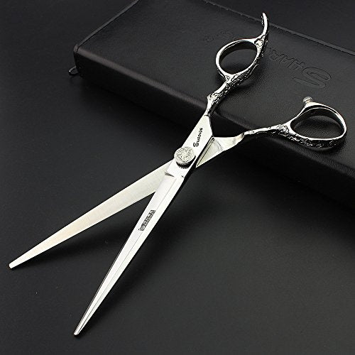 6/7-Inch Professional Hair Scissors Haircut Rose Pattern Hair Scissors Styling Tools Japanese Stainless Steel Scissor Set (7-in cutting scissors) (7-inch Cutting Scissors)