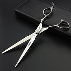 6/7-Inch Professional Hair Scissors Haircut Rose Pattern Hair Scissors Styling Tools Japanese Stainless Steel Scissor Set (7-in cutting scissors) (7-inch Cutting Scissors)