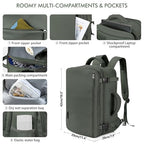 Travel Backpack for Men Women (Olive-green / Large)