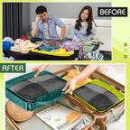 Packing Cubes for Suitcase Large Organizer Bags (Green / Mixed)