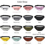 Fashion Cross body Fanny Pack Shoulder Bag for Women Men with Gold Zipper (Black(upgrade Fabric Gold Metal Zipper) / Large)