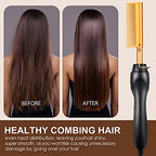Electric Ceramic Hair Straightener and Curling Iron (Gold)