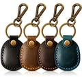 4 Pack Genuine Leather Airtag Holder (Black/Brown/Dark Brown/Blue)