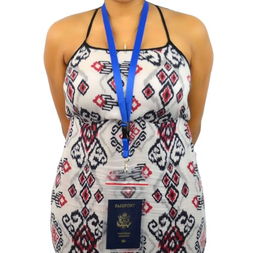 Bulk 20 Pack Heavy Duty Water and Tear Resistant Passport Holders with Lanyard (Royal Blue / 20 Pack)